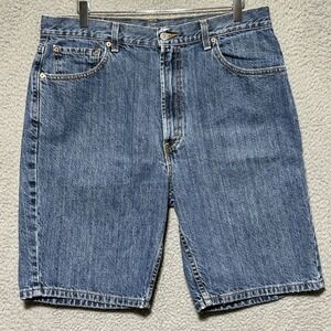 Vintage Levis Denim Shorts Mens 36 Blue Jorts 505 Loose Y2K Dad Red Tab Saturday